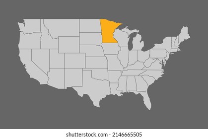 Map of the United States with Minnesota highlight