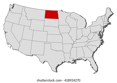 Map - United States, North Dakota