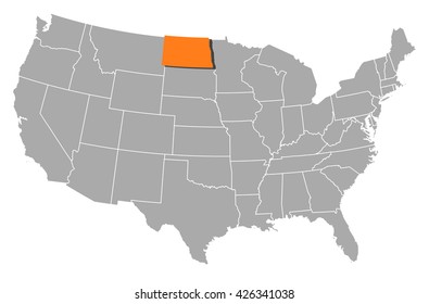 Map - United States, North Dakota