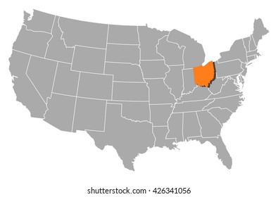 Map - United States, Ohio