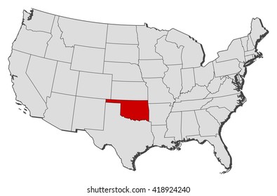 Map United States Oklahoma Stock Vector (Royalty Free) 418924240 ...