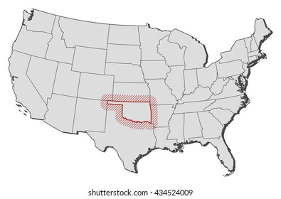 Map - United States, Oklahoma