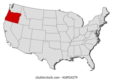 Map - United States, Oregon