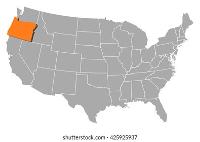 Map - United States, Oregon