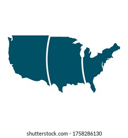 Map of United states. Silhouette of a map - Vector