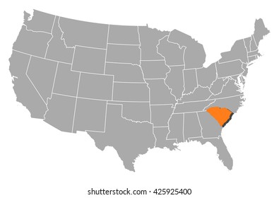 Map - United States, South Carolina