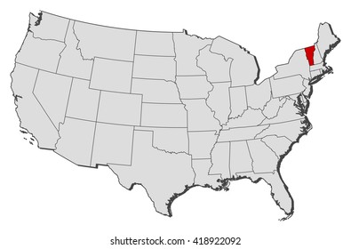 Map United States Vermont Stock Vector (Royalty Free) 418922092 ...