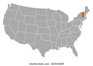 Map - United States, Vermont
