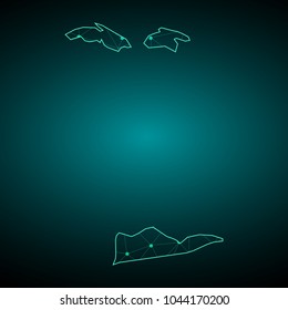 Map of United States Virgin. Wire frame 3D mesh polygonal network line, design sphere, dot and structure. communications map of United States Virgin. Vector Illustration EPS10.