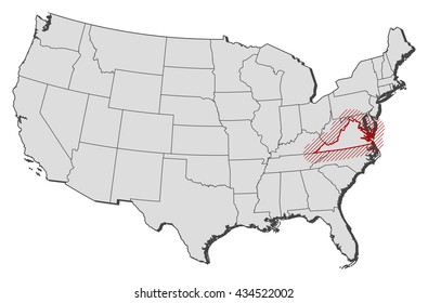 Map - United States, Virginia
