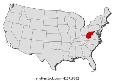 Map - United States, West Virginia