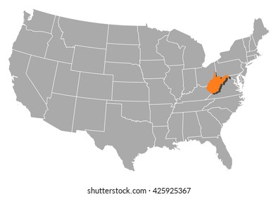 Map - United States, West Virginia