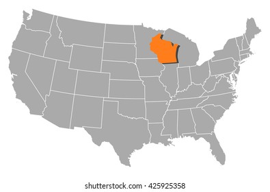 Map - United States, Wisconsin