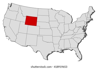 Map - United States, Wyoming