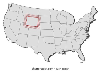 Map - United States, Wyoming