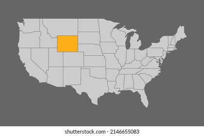 Map of the United States with Wyoming highlight