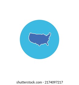 diseño de ilustración de logotipo de estado unido de mapa