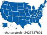 Map of the Unites States of American in vector format