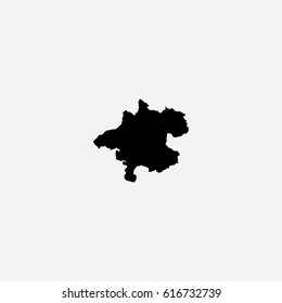 Map of Upper Austria Vector Illustration

