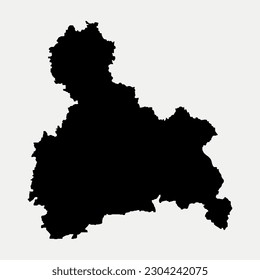 Map of Upper Bavaria - Bavaria region - Germany region outline silhouette graphic element Illustration template design
