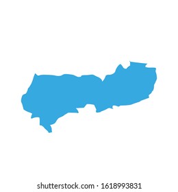 map of Upper East region in country of Ghana