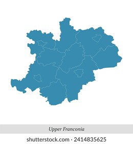 map of Upper Franconia is a region in Bavaria state of Germany with borders municipalities