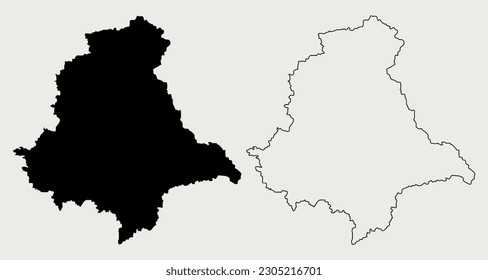 Map of Upper Palatinate - Bavaria region - Germany region outline silhouette graphic element Illustration template design
