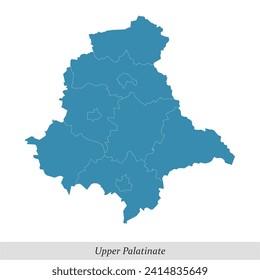 map of Upper Palatinate is a region in Bavaria state of Germany with borders municipalities