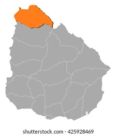 Map - Uruguay, Artigas