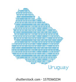 map of Uruguay from binary code vector illustration