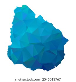 Map of Uruguay - Blue Polygonal Design For Your. Vector illustration eps 10.