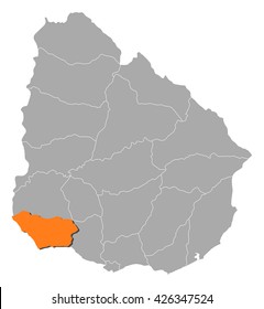 Map - Uruguay, Colonia