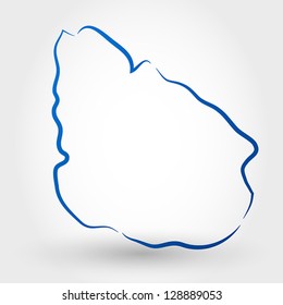 map of uruguay. map concept