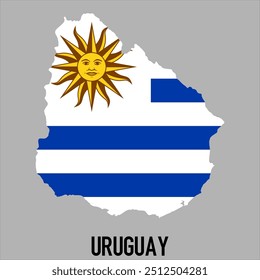 mapa de Uruguai com bandeira, ilustração vetorial