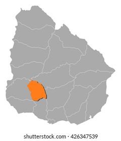 Map - Uruguay, Flores