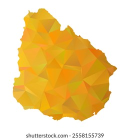 Map of Uruguay - Gold Polygonal Design For Your. Vector illustration eps 10.