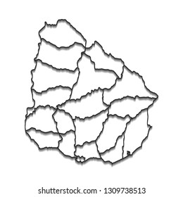Map of Uruguay - High detailed on white background. Abstract design vector illustration eps 10.