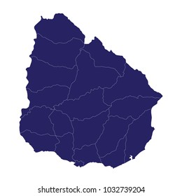 Map of uruguay. High detailed vector map - uruguay.