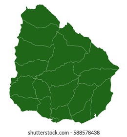 Map of Uruguay isolated on white background.