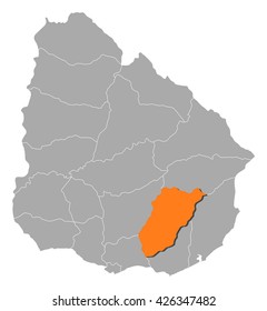 Map - Uruguay, Lavalleja