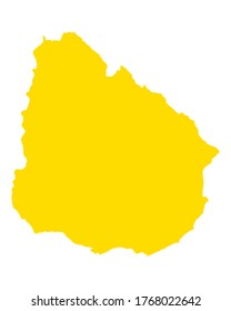 Mapa de Uruguay en blanco