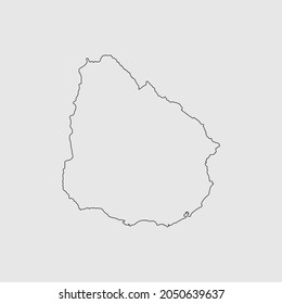 Map of Uruguay outline silhouette vector illustration
