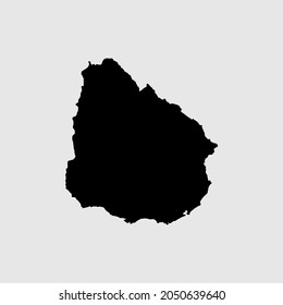 Mapa de la silueta del contorno uruguayo
