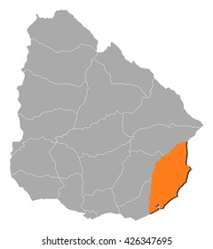 Map - Uruguay, Rocha