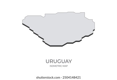 Karte des Uruguay in einfacher isometrischer Form. Abbildung der isometrischen Karte des Landes.