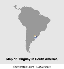 Map of Uruguay in South America isolated vector illustration