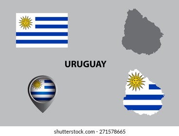Map of Uruguay and symbol