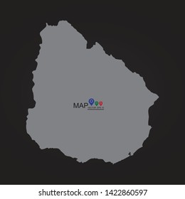 map of Uruguay .Vector illustration eps 10.