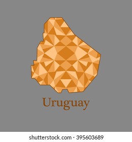 map of Uruguay,low polygon