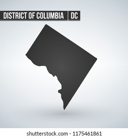 Map of the U.S. District of Columbia, vector illustration.